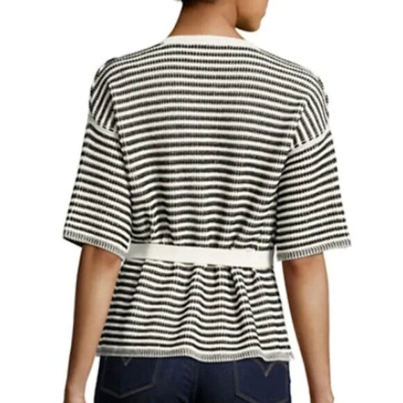 MaxMara Weekend Summer Cardigan Womens XS Stripe Cotton Linen Sweater - Picture 3 of 7